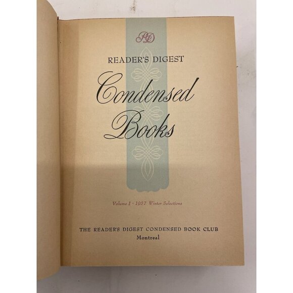 Readers Digest Condensed Books Vol 1 1957 Winter HC - Near Mint - Picture 3 of 7